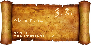 Zám Karsa névjegykártya
